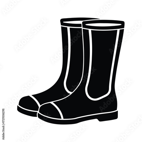 Sailor element isolated rain boots on white background