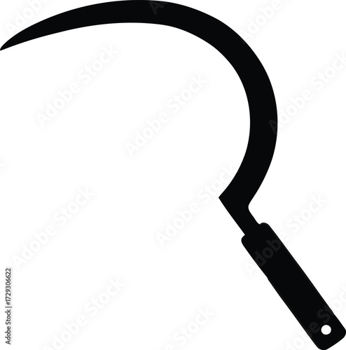 Vintage sickle harvest tool agricultural farm equipment isolated object vector