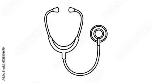 A stethoscope used by doctors and nurses to listen to a patients heart and lungs, it is a medical instrument