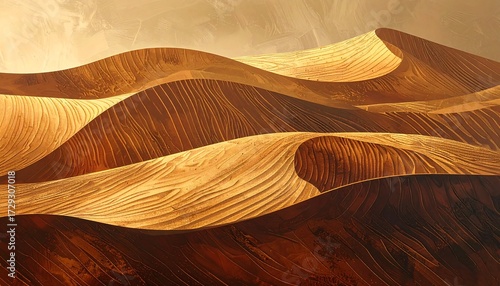 Fototapeta Naklejka Na Ścianę i Meble -  Golden sand dunes in a hazy atmosphere