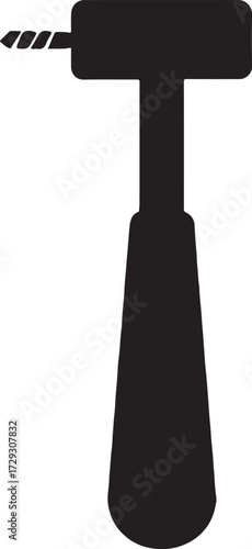 Dental drill icon silhouette vector, dental instrument symbol, teeth treatment tool isolated design.