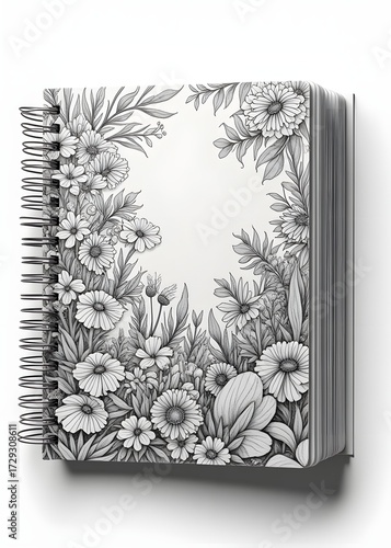Coloring Book with Blank Pages on White Background