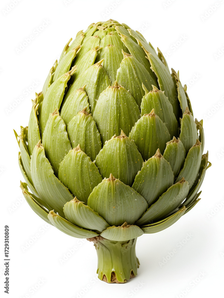 Obraz premium Fresh whole artichoke isolated on white background