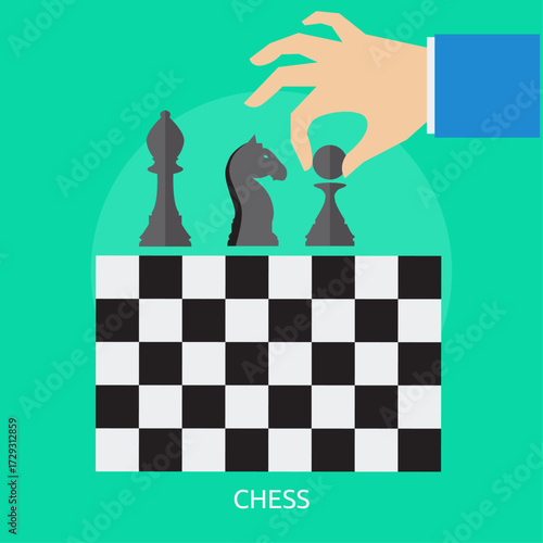 Strategic Game of Chess with Hand Placing a Pawn on the Board