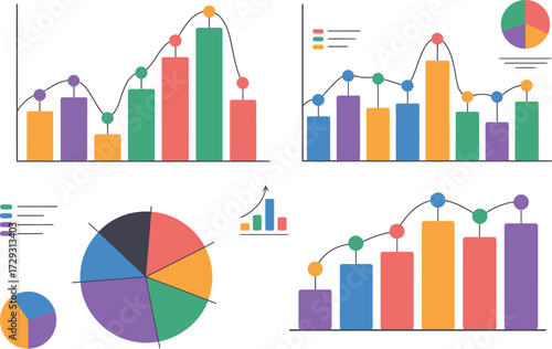 Infographics data charts business report presentation analysis