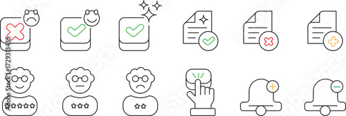 hand drawn vector illustration of a set of different kinds of icon