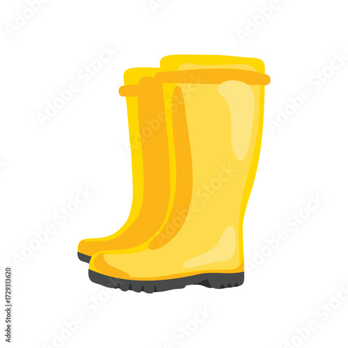 Rainy Day Ready Bright Yellow Rubber Boots for Weather Protection and Fun