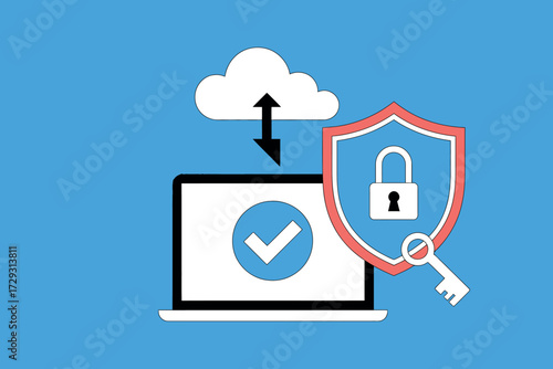 Cloud security data protection and network safety concept design
