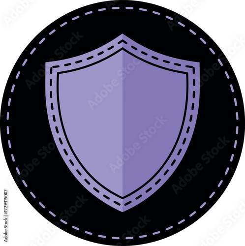 Purple shield security logo vector illustration safety icon design