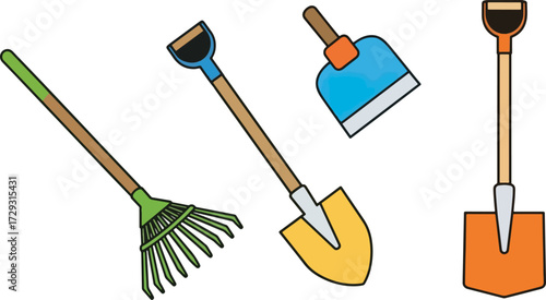 Gardening tools illustration
