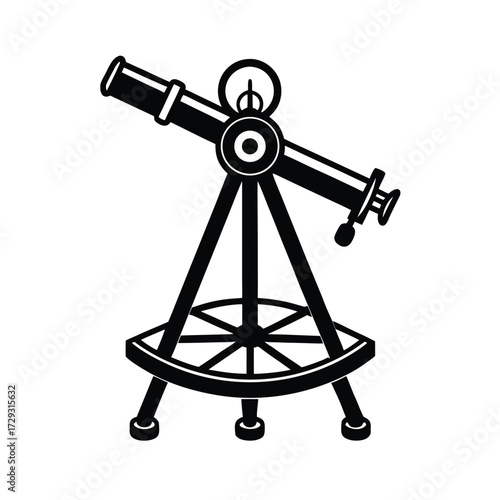 Sailor element isolated sextant on white background