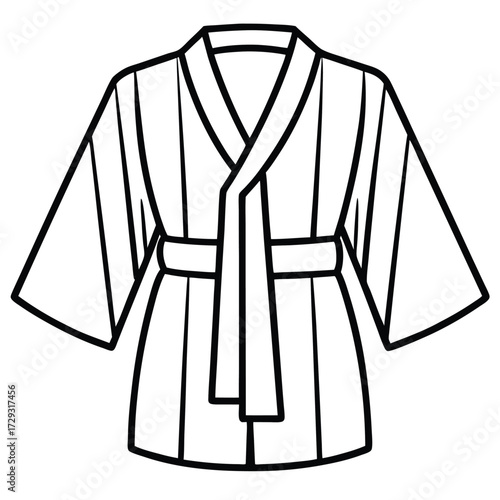 Minimalist illustration of a traditional robe kimono