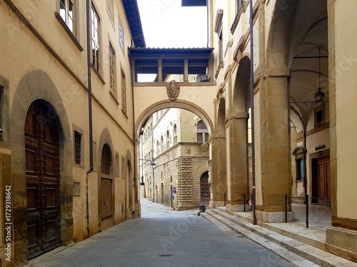 View of the street in Bologna, Italy