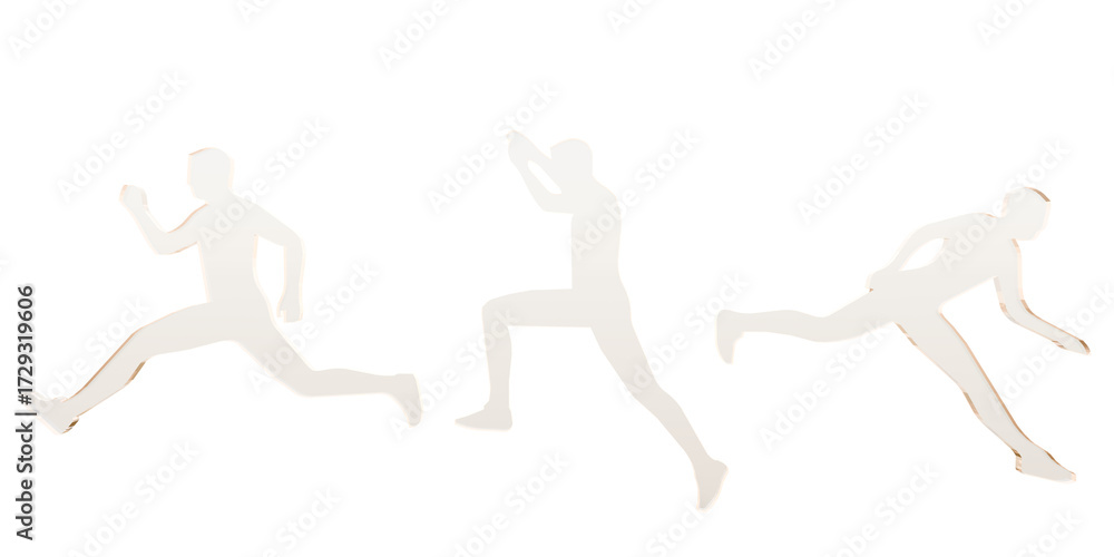 Fototapeta premium Runners Silhouettes Isolated on Transparent Background
