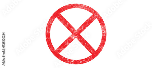 prohibited sign icon with red circle and diagonal line, symbolizing restriction, ban, or no entry, vector illustration 
