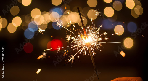 Colorful of fireworks display on milkyway in night sky background. Silvester 2026 New year New Year's Eve Party, new years. 