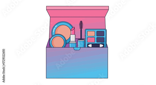 Charming makeup set in pastel box, a beauty dream for everyday essentials