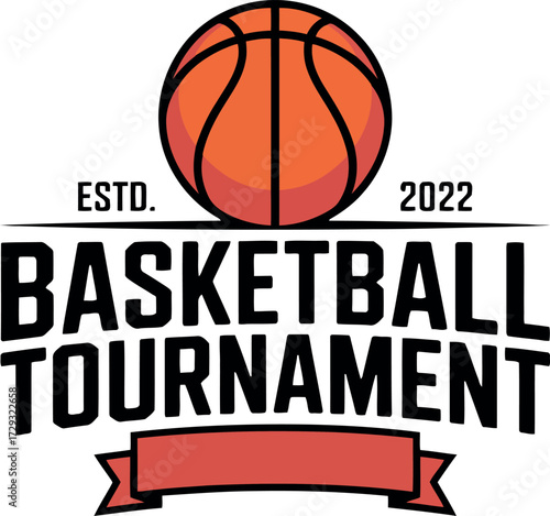 Basketball tournament emblem logo sport competition vector vector
