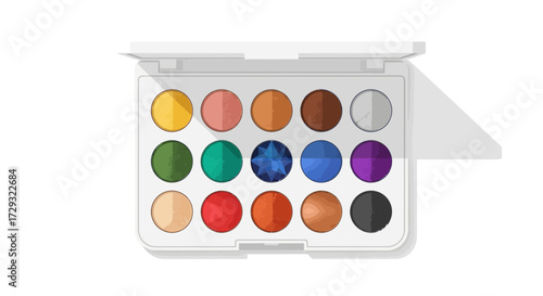 Colorful eyeshadow palette assortment for artistic makeup application