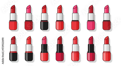 Colorful lipsticks arranged in a pattern offering a vibrant beauty aesthetic