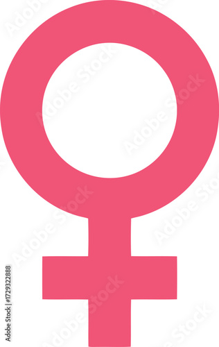 Feminine symbol pink icon isolated digital art representation vector