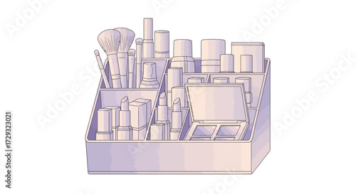 Elegant and Stylish Makeup Organizer Full of Beauty Essentials for Glamour