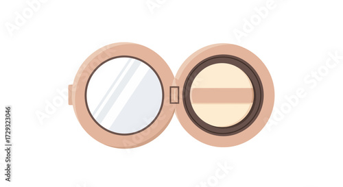 Elegant beauty compact offering mirror and powder for makeup touch-ups