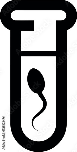 Sperm sample in test tube medical research icon vector