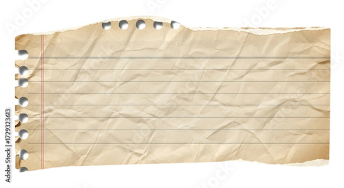 Vintage paper texture with torn edge, perfect for notes, scrapbooks, journals and adding a retro aesthetic