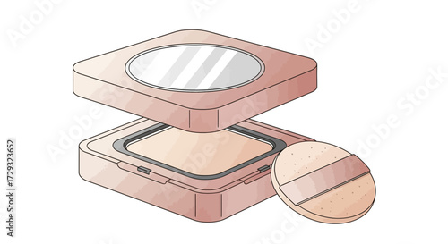 Elegant powder compact for applying face makeup to enhance beauty routine