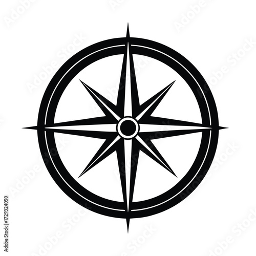 Sailor element isolated wind compass on white background
