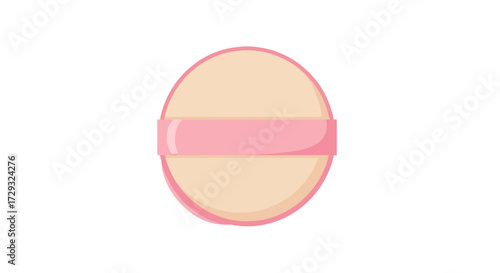 Isolated powder puff illustration in pastel shades for makeup application