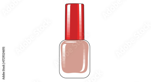 Nail Polish Bottle Illustration, Fashionable Cosmetic Beauty Item Isolated