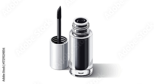 Sleek Eyeliner Container and Applicator for Beauty and Cosmetic Use