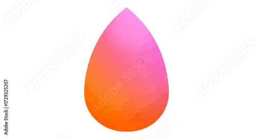 Vibrant gradient teardrop, a fusion of pink and orange for creative projects