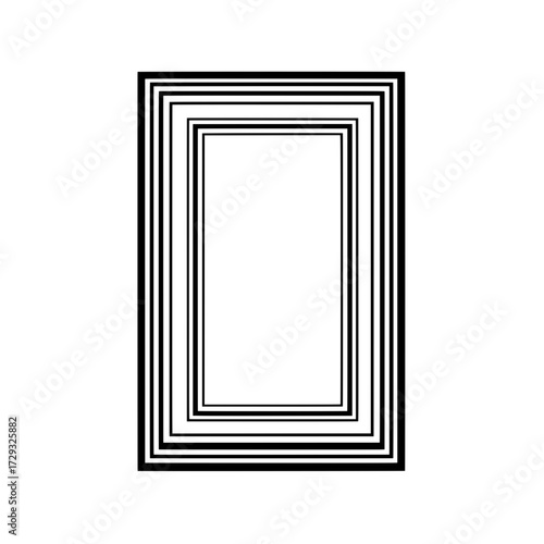 Geometric Frame Pattern: A study in geometric abstraction, this stark black and white composition features a series of nested rectangular frames, offering a minimalist design with a modern aesthetic.