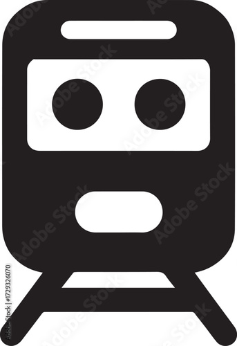 Train icon vector, modern silhouette design for transportation and railway illustrations