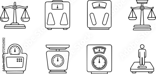 Simple set of scale modern thin line icons.