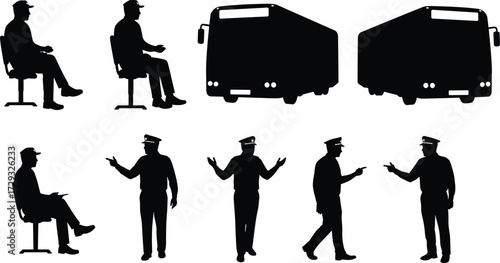 Collection of professional silhouettes of men and women in various poses, including business, sports, and transit for a range of concepts