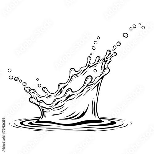 Water Splash: Witness the instant a drop crashes into a still surface, creating a dynamic splash, captured in exquisite detail, a testament to nature's artistry.