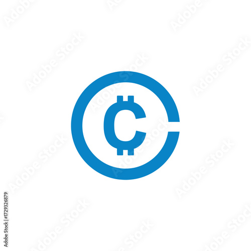 Blue circular logo featuring a stylized letter C with a coin-like design inside.