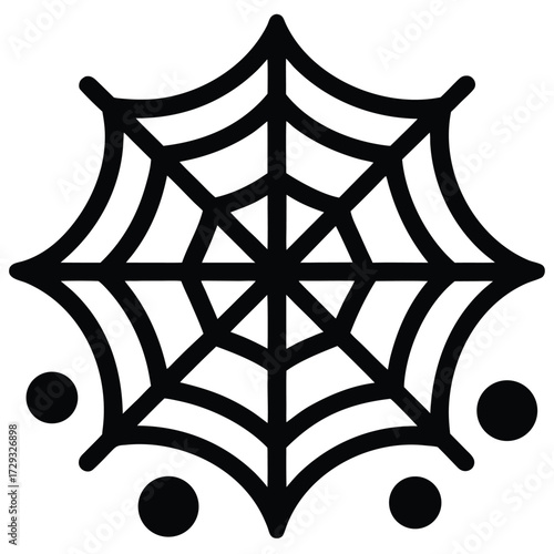 web with dew vector icon