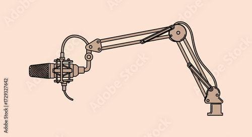 Studio Microphone on Articulating Arm Stand for Professional Audio Recording.