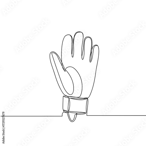 Fencing glove illustrated in minimal line art design  
