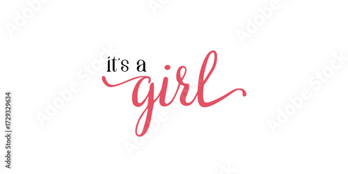 Card template with a multi-colored inscription. Vector illustration for gender reveal party