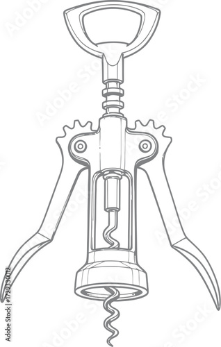 Winged corkscrew, vintage style bottle opener, wine accessory