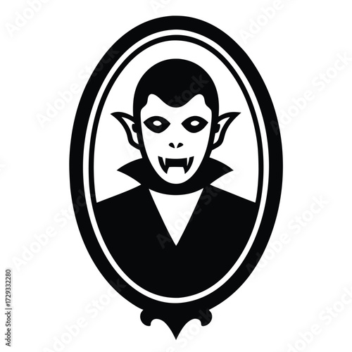 vampire mirror reflection  none   vector icon