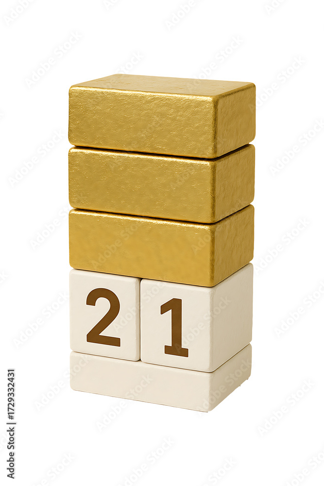 Obraz premium Numbered Gold Bricks High quality Realistic image.