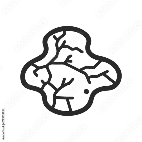 Abstract crack pattern in black and white