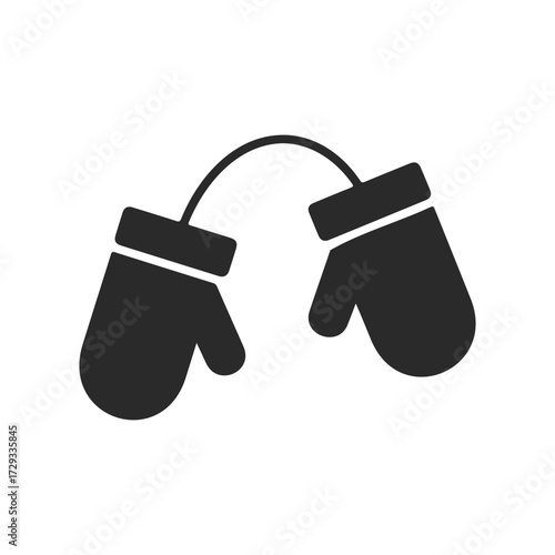 Silhouette of boxing gloves icon representing strength and combat